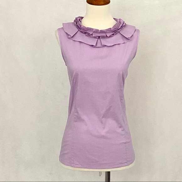 Brooks Brothers “346” Sleeveless Ruffle Collar Top - Picture 2 of 12